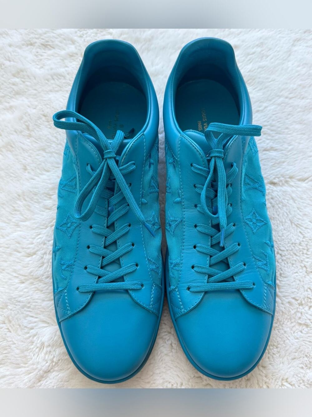 LOUIS VUITTON Luxembourg Line Monogram Embroidery Sneakers Size 10.5 UK/11.5 US